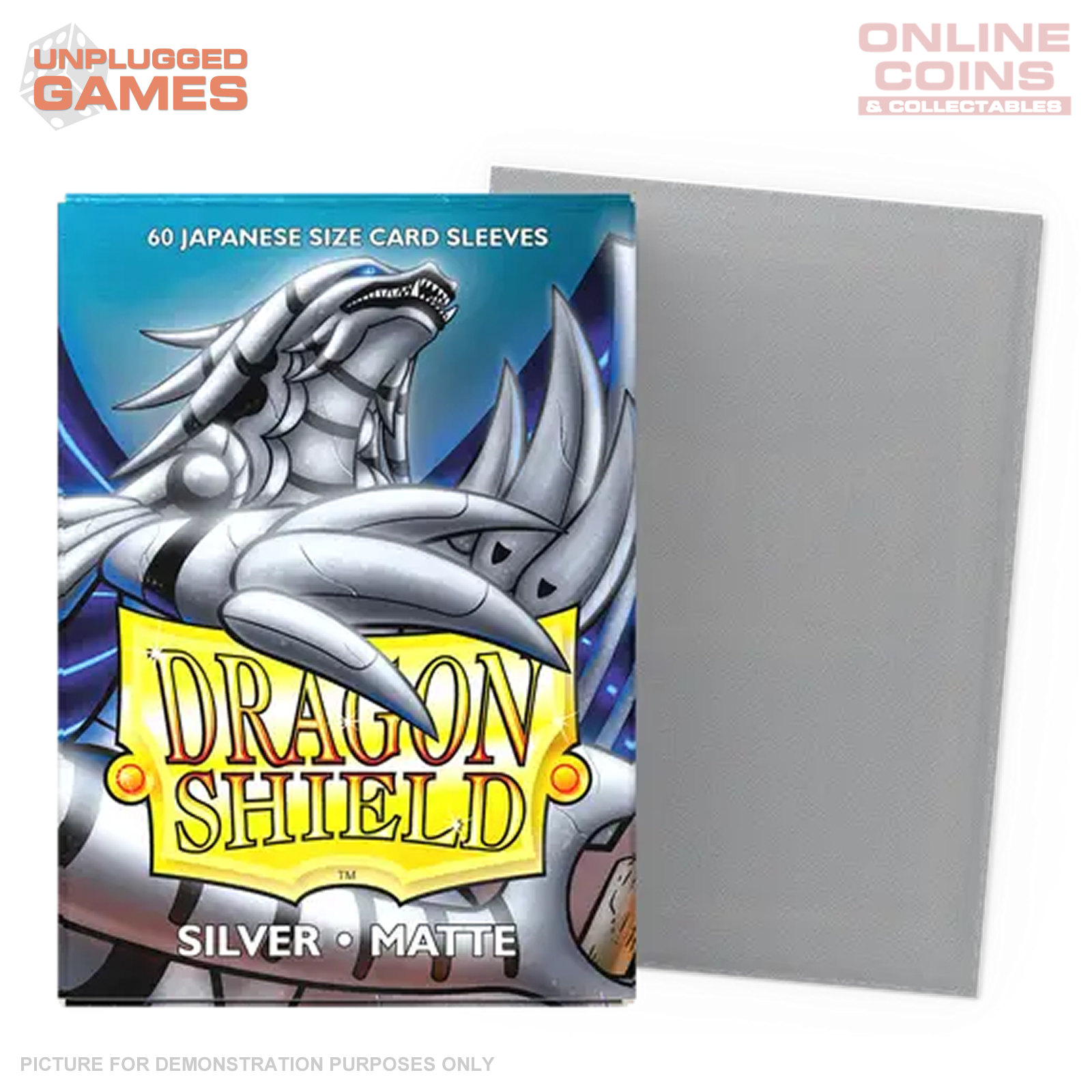 Dragon Shield 60 Japanese Size Card Sleeves - Matte Silver